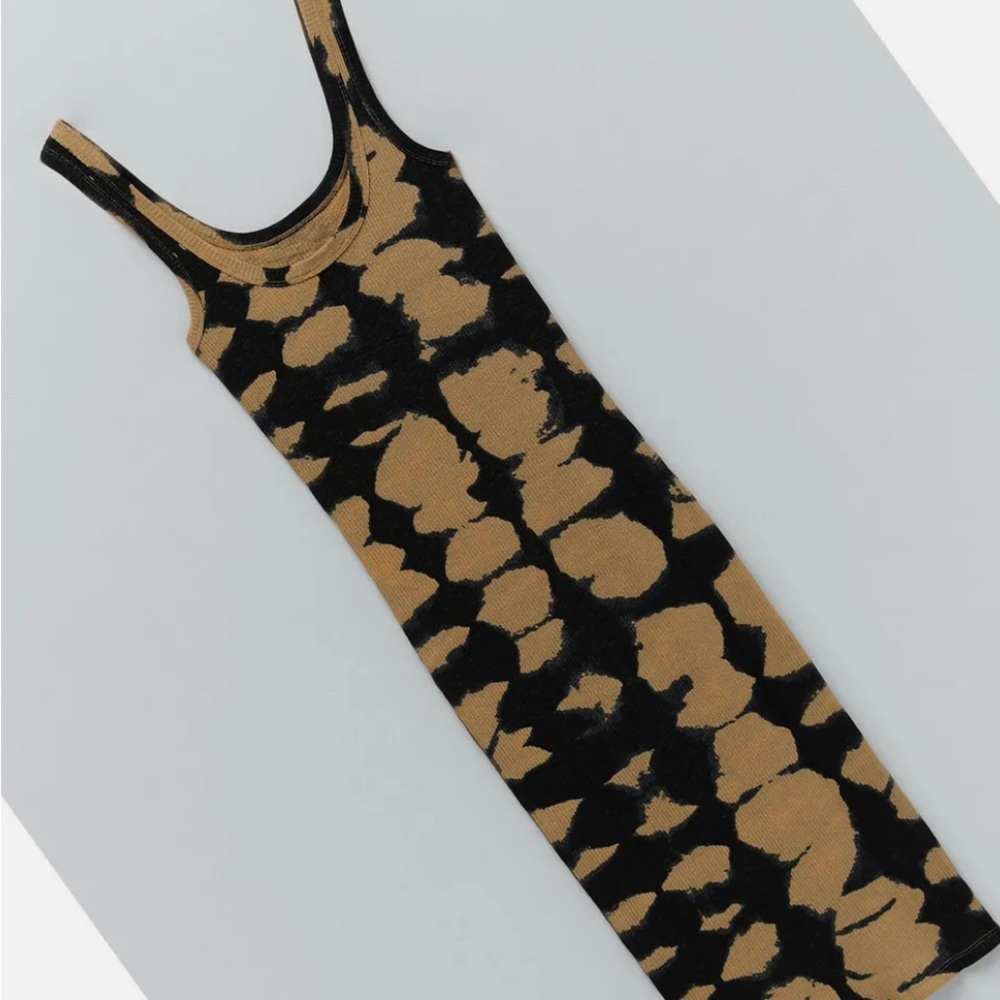 Zara tie-dye black and tan dress